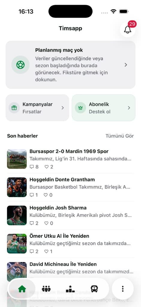 Timsapp Puan durumu (koyu) ekran görüntüsü