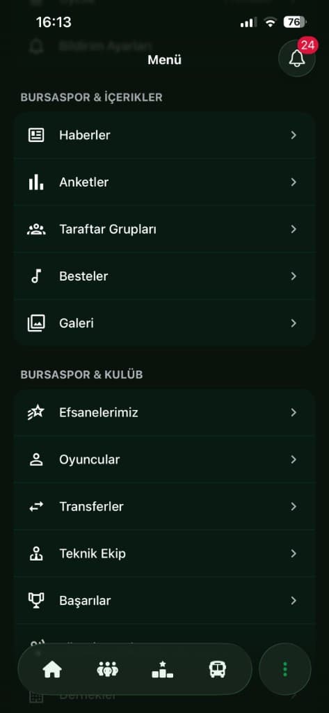 Timsapp Menü (iOS) ekran görüntüsü